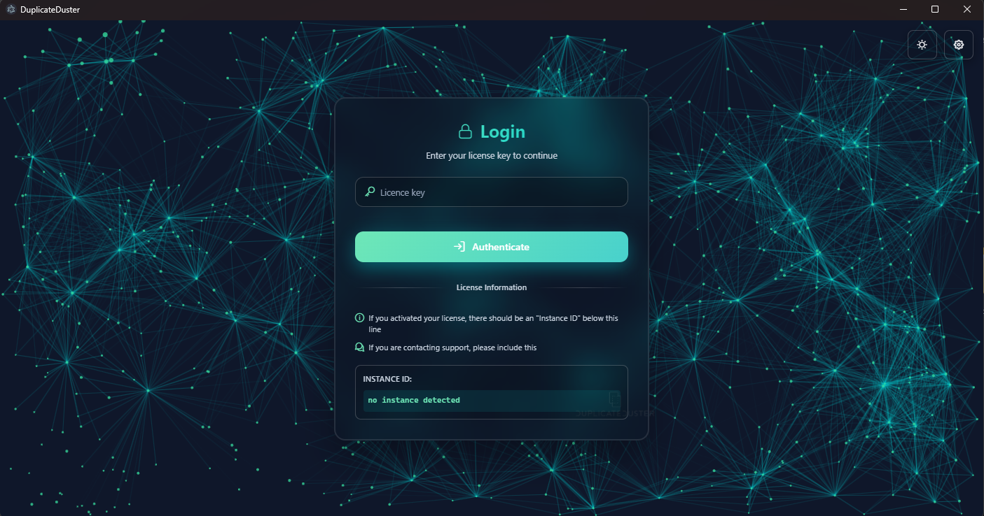 Login screen dark theme