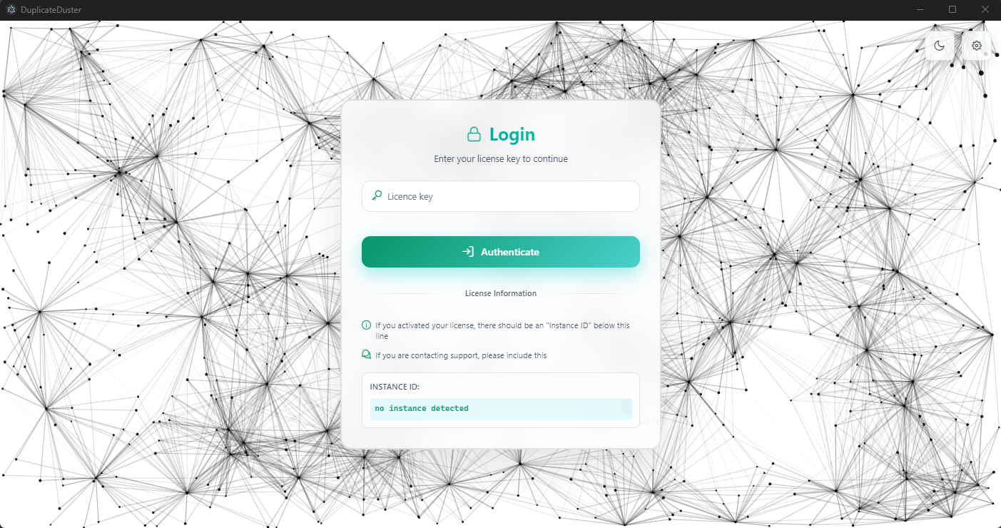 Login screen light theme